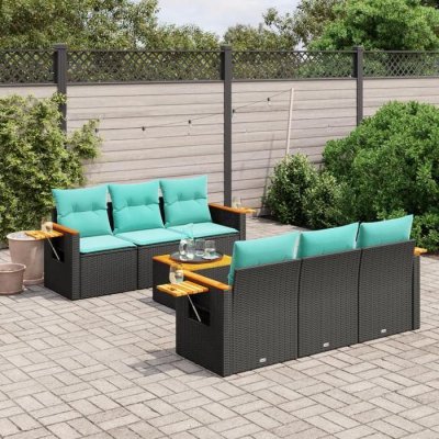 VIDAXL Salon de jardin 12 pcs avec coussins R&eacute;sine tress&eacute;e Gris  n/a