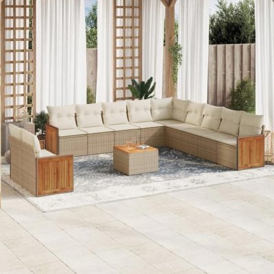 VIDAXL Salon de jardin 12 pcs  - Beige