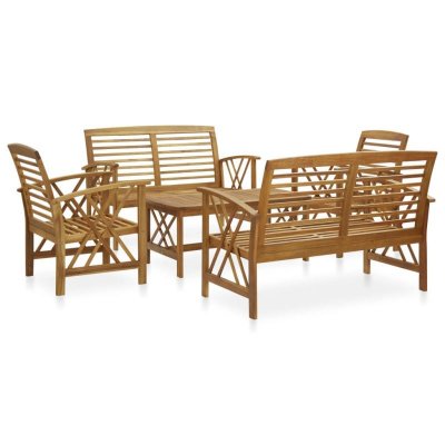 VIDAXL Salon de jardin 5 pcs Bois d'acacia solide  - Marron
