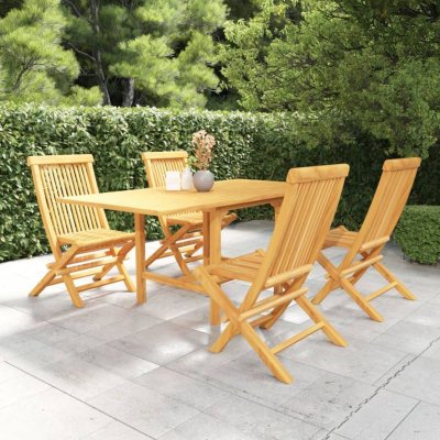 VIDAXL Salon de jardin 5 pcs Bois de teck massif  n/a