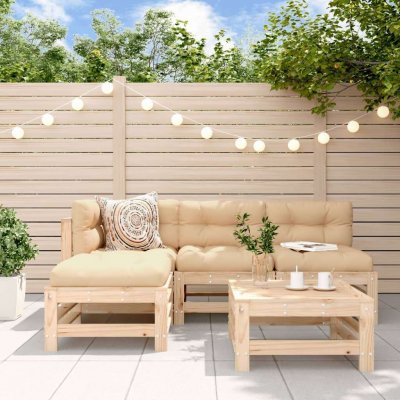 VIDAXL Salon de jardin 5 pcs bois massif de pin - 