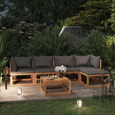 VIDAXL Salon de jardin 6 pcs avec coussin Bois d'acacia solide