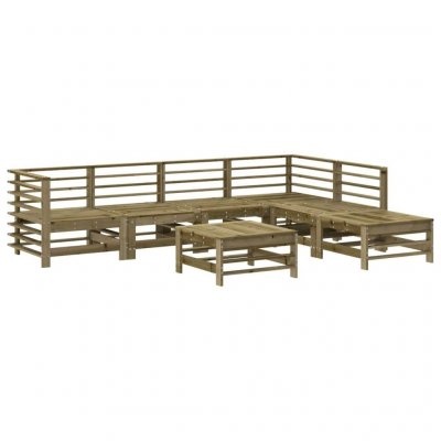 VIDAXL Salon de jardin 7 pcs bois de pin impr&eacute;gn&eacute; 