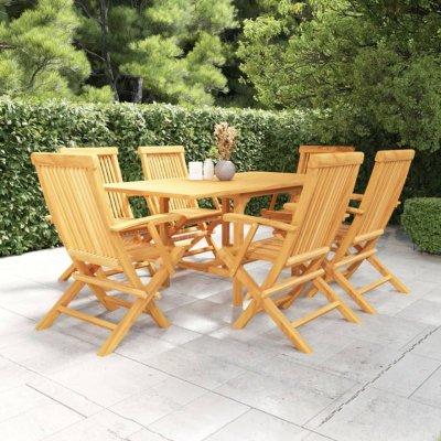 VIDAXL Salon de jardin 7 pcs Bois de teck massif  n/a