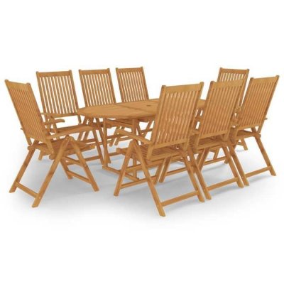 VIDAXL Salon de jardin 9 pcs bois de teck massif 3059554