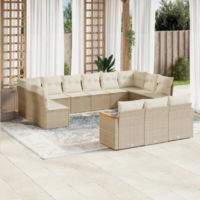 VIDAXL Salon de jardin avec coussins - Beige