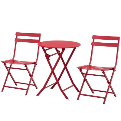 Salon de jardin bistro 2 places pliable m&eacute;tal thermolaqu&eacute;