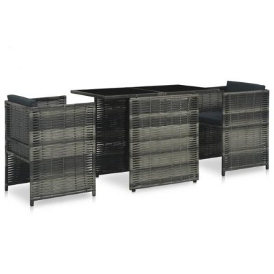 VIDAXL Salon de jardin bistro 3 pi&egrave;ces avec coussins 102 x 58 x 76 cm 47745