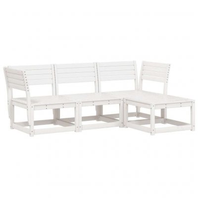 VIDAXL Salon de jardin bois massif blanc 4 pieces 63.5 x 63.5 x 63.5 4 personnes