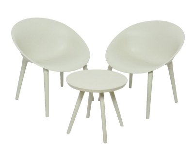 Salon de jardin en plastique Marbella blanc Jardideco Blanc