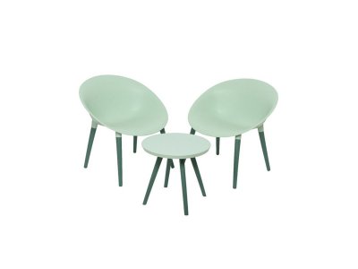 JARDIDECO Salon de jardin en plastique Marbella vert  Vert