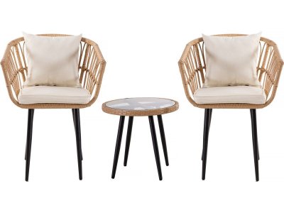 HABITAT ET JARDIN Salon de jardin en rotin Vela - 2 places - Marron
