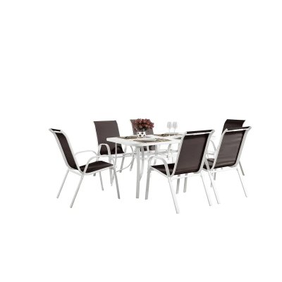 HABITAT ET JARDIN Salon de jardin en textil&egrave;ne Cordoba - Phoenix - Taupe - Marron.
