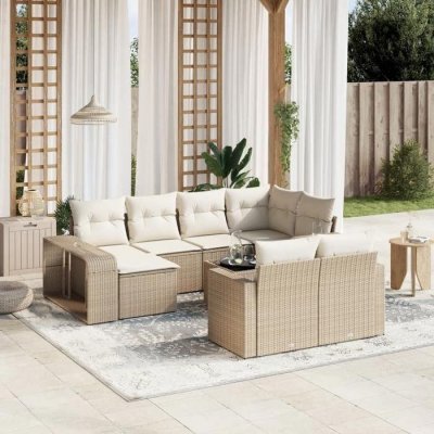 VIDAXL Salon de jardin modulable 11 pieces resine tressee 62 x 65.5 x 69 cm