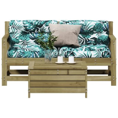VIDAXL Salon de jardin modulable bois bois 3 pieces 