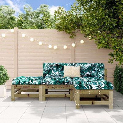 VIDAXL Salon de jardin modulable bois bois 4 pieces x 63.5 x 60 3 personnes