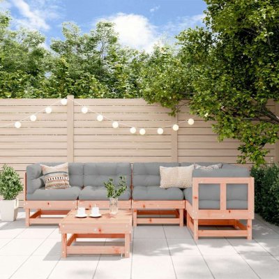 VIDAXL Salon de jardin modulable bois massif bois 6 pieces x 61 x 62 5 personnes