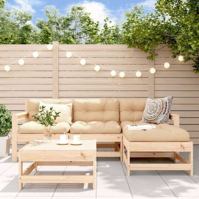 VIDAXL Salon de jardin modulable Bois massif marron 5 pieces x 66 x 70.5 4 personnes