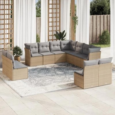 VIDAXL Salon de jardin modulable GENERIQUE 11 personnes 11 pieces 55 x 62 x 69 cm resine tressee