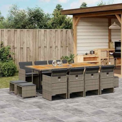 VIDAXL Salon de jardin modulable GENERIQUE 13 pieces resine tressee 55 x 62 x 69 cm 12 personnes