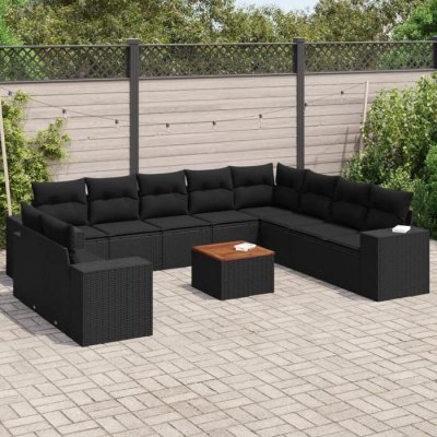VIDAXL Salon de jardin modulable resine tressee beige 12 personnes 55 x 62 x 69 cm 13 pieces