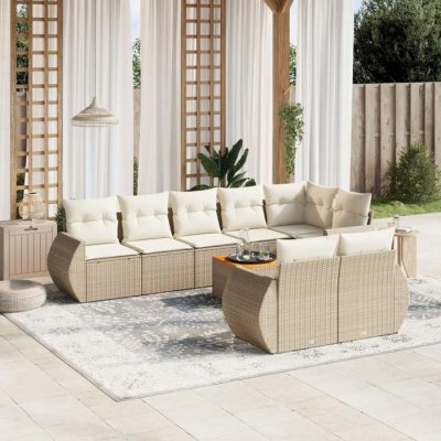 VIDAXL Salon de jardin modulable resine tressee gris 12 personnes 62 x 62 x 69 cm 13 pieces