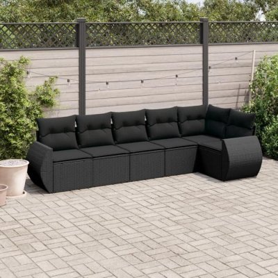 VIDAXL Salon de jardin modulable resine tressee noir 6 pieces x 71 x 69 6 personnes