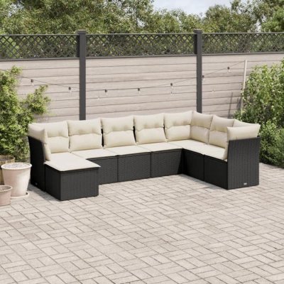 VIDAXL Salon de jardin modulable resine tressee noir 8 pieces x 289 x 69 8 personnes