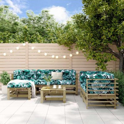VIDAXL Salon de jardin modulable  Bois 5 personnes 7 pieces 
