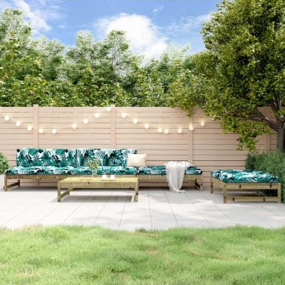 VIDAXL Salon de jardin modulable  Bois 8 personnes 5 pieces