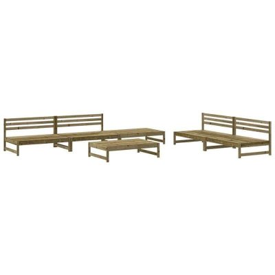 VIDAXL Salon de jardin modulable  bois bois 6 pieces x 120 x 70 10 personnes
