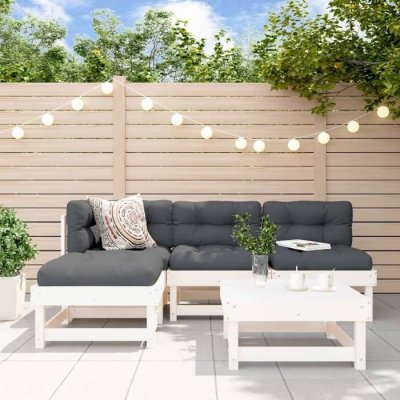 VIDAXL Salon de jardin modulable  Bois massif 4 personnes 5 pieces