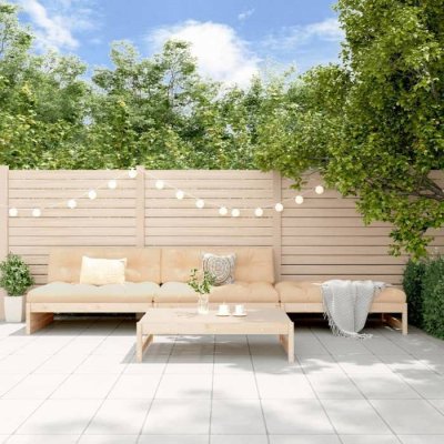  Salon de jardin modulable vidaxl bois massif 6 personnes 4 pieces