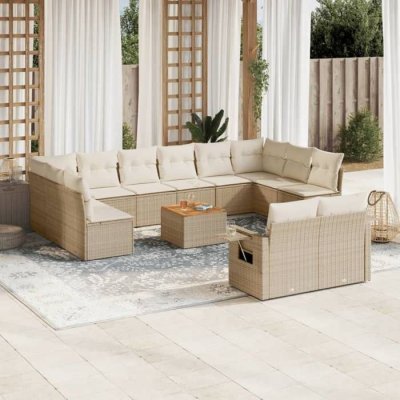 VIDAXL Salon de jardin modulable  polyethylene 13 pieces