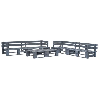 VIDAXL Salon de jardin palette 6 pcs Bois Gris  - Gris