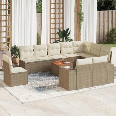 VIDAXL Salon de jardin  11 pcs - Beige