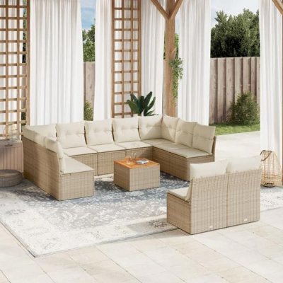  Salon de jardin vidaXL 12 pcs - Beige