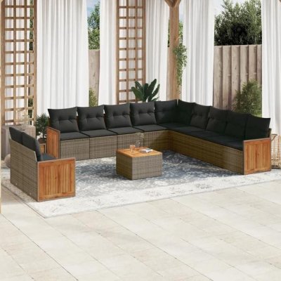 VIDAXL Salon de jardin  - 12 pcs - Gris