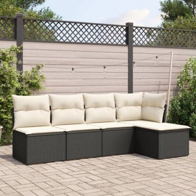 VIDAXL Salon de jardin  - 5 pcs - Noir