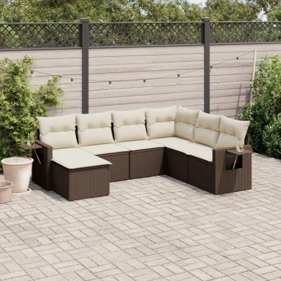 VIDAXL Salon de jardin  7 pi&egrave;ces - Marron