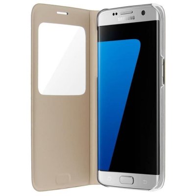 SAMSUNG  - &Eacute;tui &agrave; fen&ecirc;tre Or Original pour  Galaxy S7 Edge