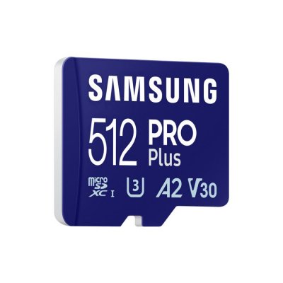 SAMSUNG  Micro Sd Pro Plus Uhs-i U3 Full Hd 4k 512gb Memory Card Bleu