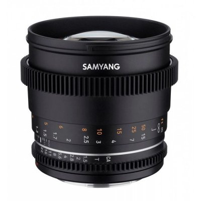 SAMYANG  85 mm T1.5 VDSLR MK2 monture Canon EF objectif vid&eacute;o