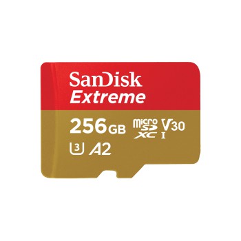 SanDisk Extreme microSDXC UHS-I U3 256 Go + Adaptateur SD