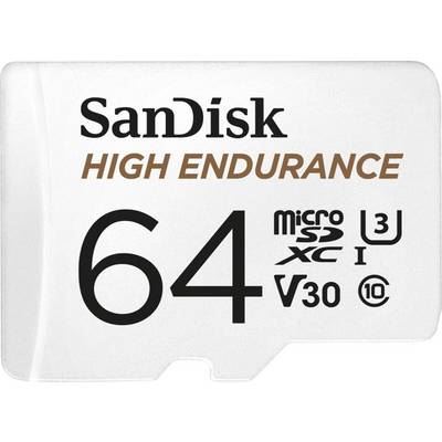 SANDISK  High Endurance 64gb Micro Sdxc Memory Card Blanc