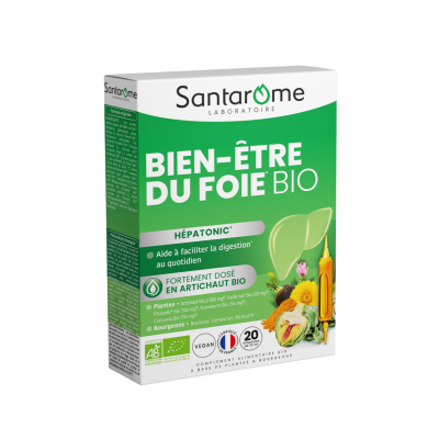 SANTAROME  Bien-&Ecirc;tre du Foie Bio (20 Ampoules) - Bo&icirc;te 20 ampoules