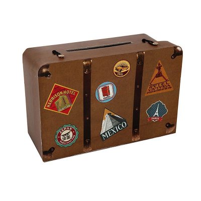 GENERIQUE Santex 4856-25 Voyage Tirelire Carton Naturel 24 x 16 x 10 cm