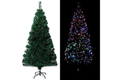 Sapin de no&euml;l artificiel avec support vert 120 cm fibre optique