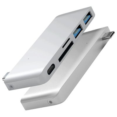 SATECHI  Hub USB-C vers USB 3.0 / Carte SD / USB-C - Gris Argent