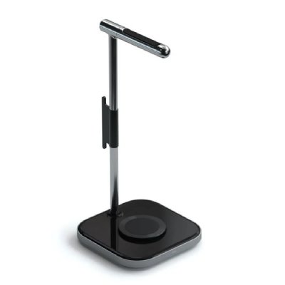 SATECHI  - Support pour casque avec chargeur sans fil - Gris clair